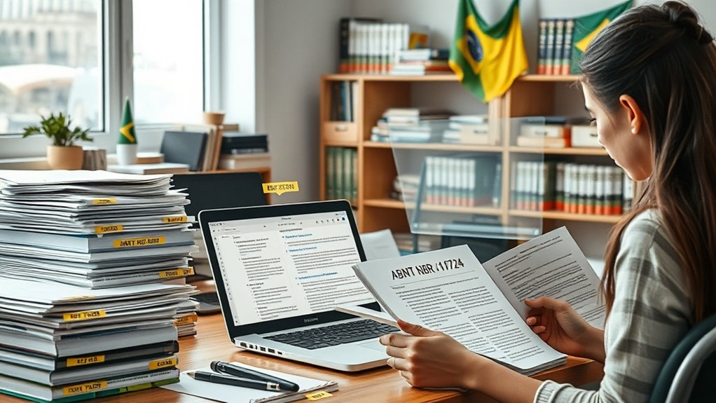conformidade com as diretrizes da abnt nbr 14724